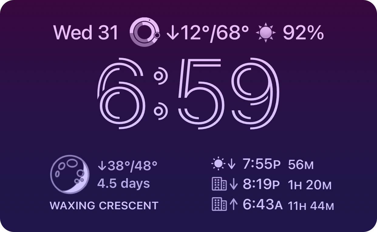 Lock Screen Widget Screenshots